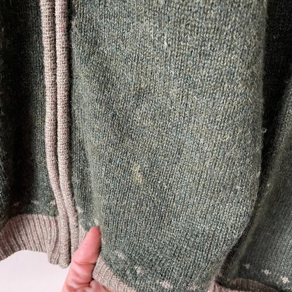 Vintage Huntington Ridge Zip Up Sweater Collared Wool Casual Green Gray Small - Picture 5 of 7